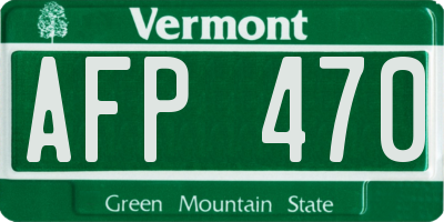 VT license plate AFP470