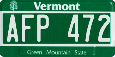 VT license plate AFP472