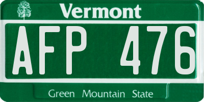 VT license plate AFP476