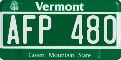 VT license plate AFP480
