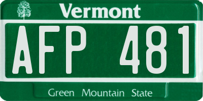 VT license plate AFP481