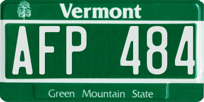 VT license plate AFP484