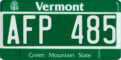 VT license plate AFP485