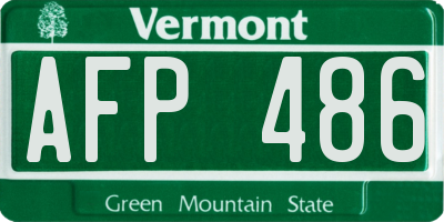 VT license plate AFP486