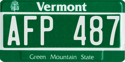 VT license plate AFP487