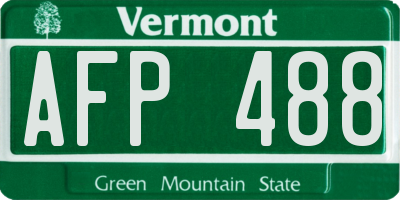VT license plate AFP488