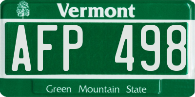 VT license plate AFP498