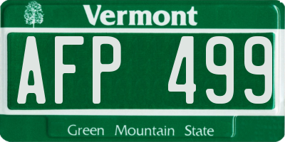 VT license plate AFP499