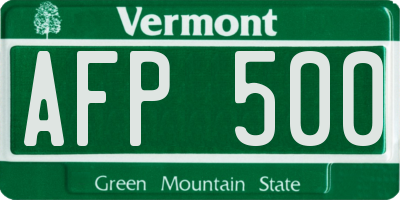 VT license plate AFP500