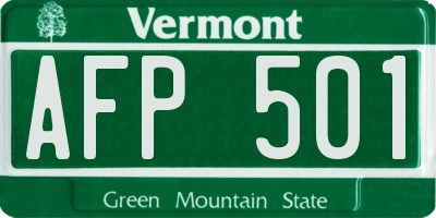 VT license plate AFP501