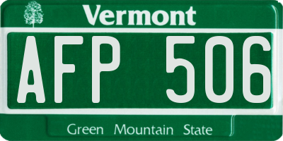 VT license plate AFP506