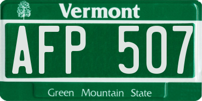 VT license plate AFP507