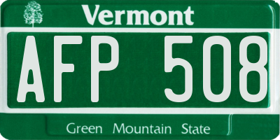 VT license plate AFP508
