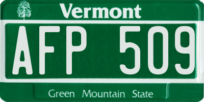 VT license plate AFP509