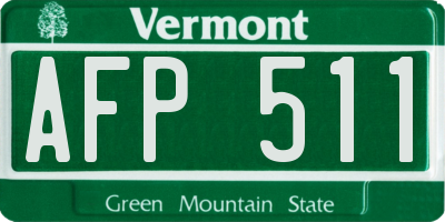 VT license plate AFP511