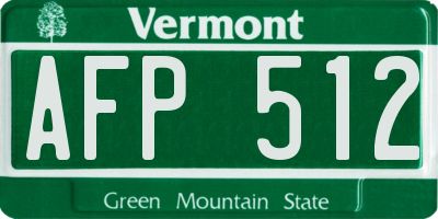 VT license plate AFP512