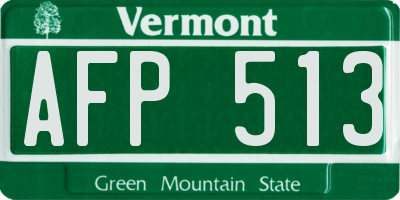 VT license plate AFP513