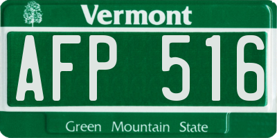 VT license plate AFP516