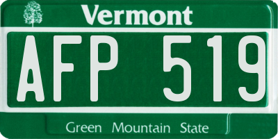 VT license plate AFP519
