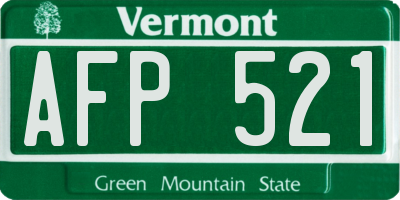 VT license plate AFP521