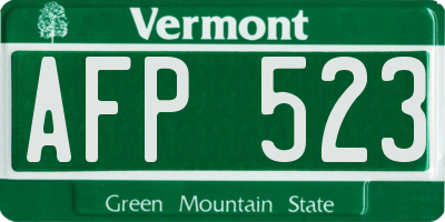 VT license plate AFP523