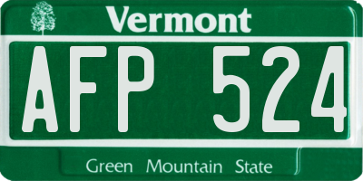 VT license plate AFP524