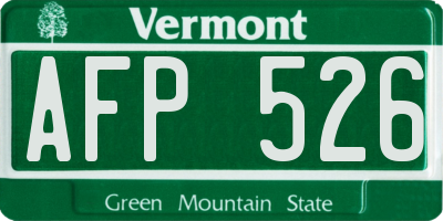 VT license plate AFP526