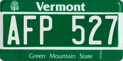 VT license plate AFP527