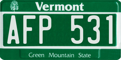 VT license plate AFP531