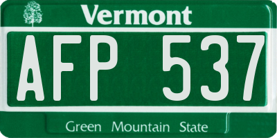 VT license plate AFP537