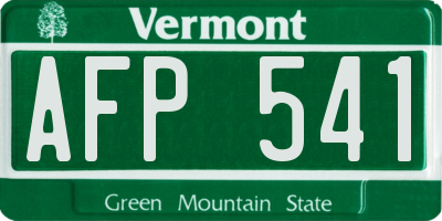 VT license plate AFP541