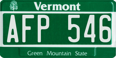 VT license plate AFP546