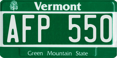 VT license plate AFP550