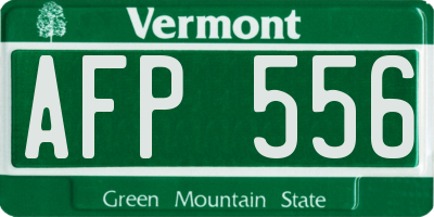 VT license plate AFP556