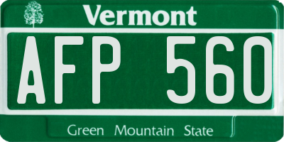 VT license plate AFP560
