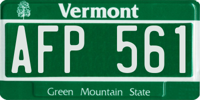VT license plate AFP561