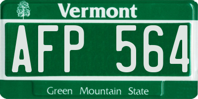 VT license plate AFP564