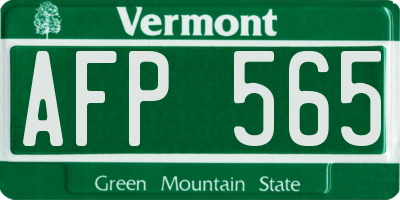 VT license plate AFP565