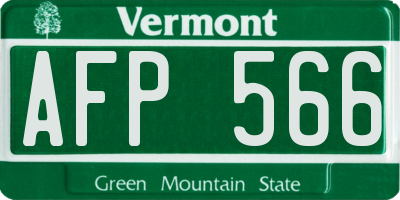 VT license plate AFP566