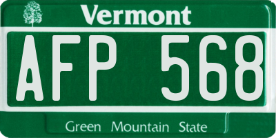 VT license plate AFP568