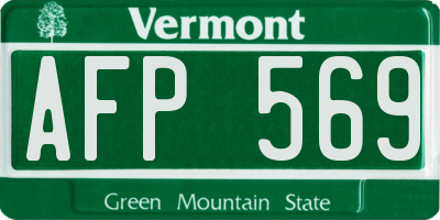 VT license plate AFP569