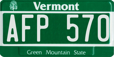 VT license plate AFP570