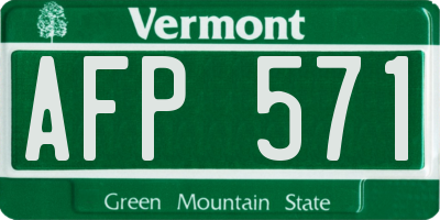 VT license plate AFP571