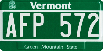 VT license plate AFP572