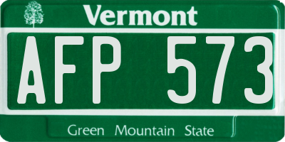 VT license plate AFP573