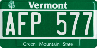 VT license plate AFP577