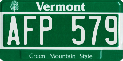 VT license plate AFP579