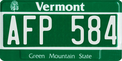 VT license plate AFP584