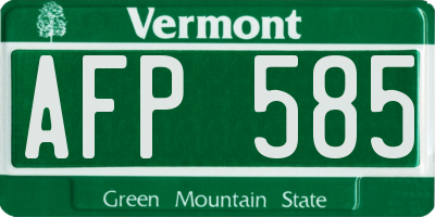 VT license plate AFP585