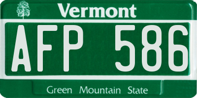 VT license plate AFP586